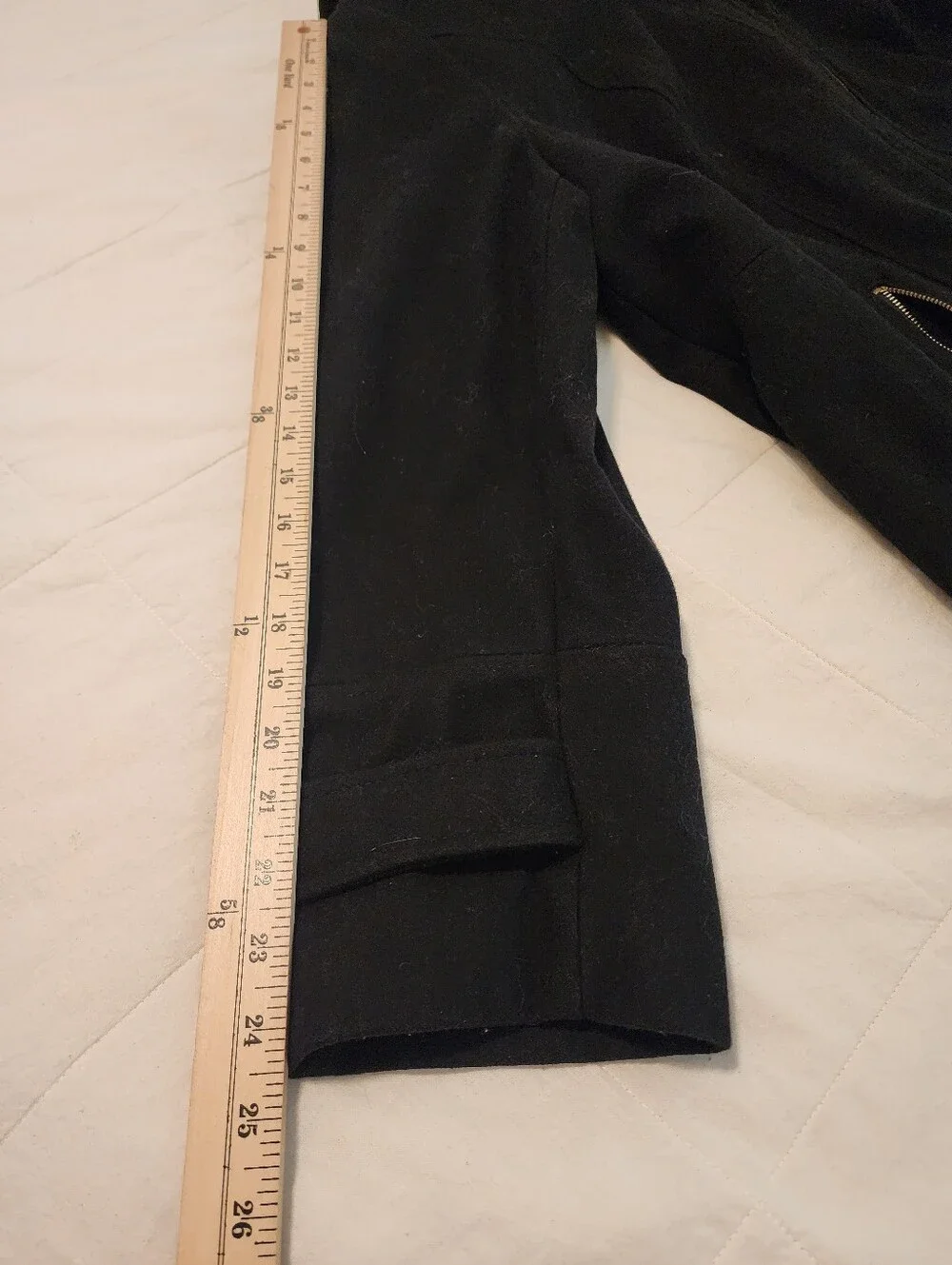 Michael Kors Black Zip-Front Wool Blend Peacoat Gold Hardware 20W ExcCond Warm